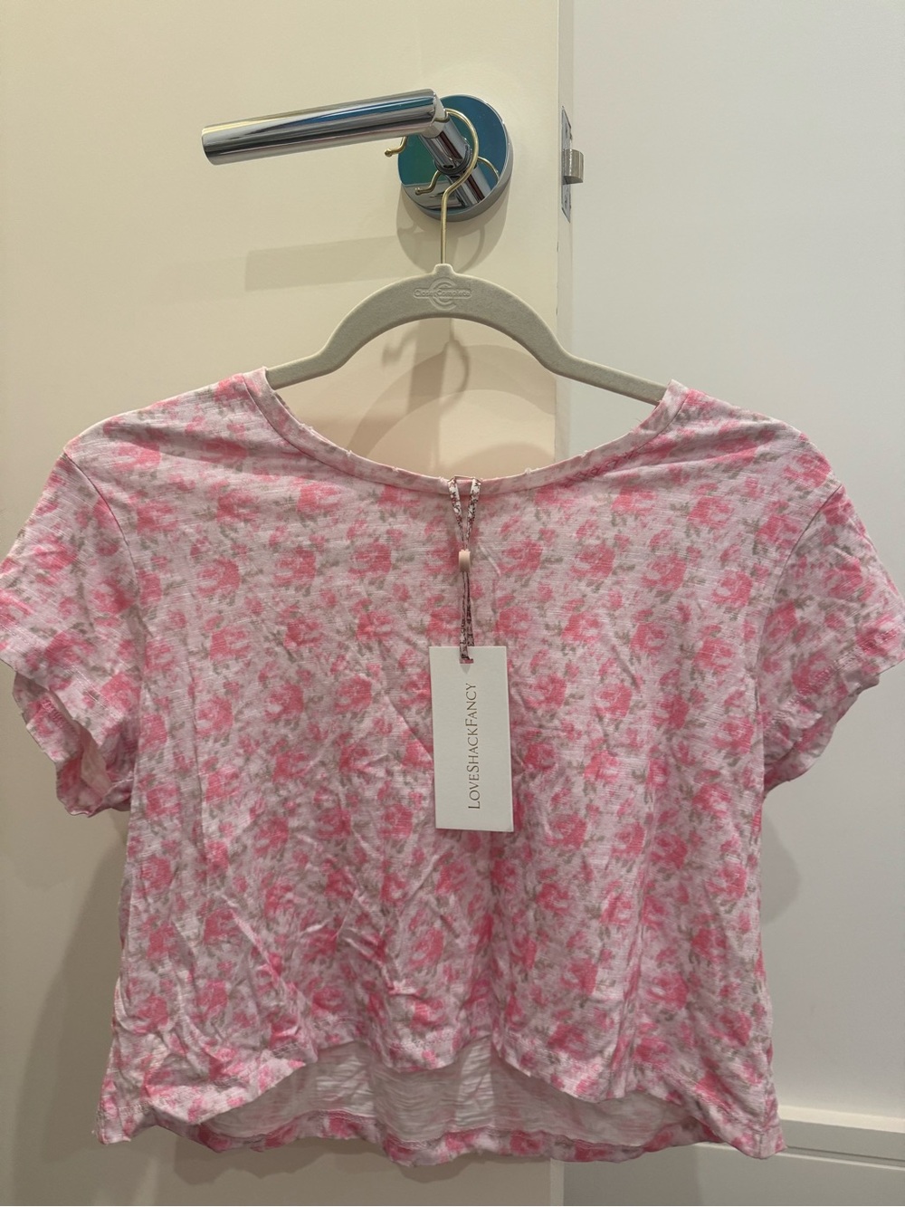 LoveShackFancy Pink and Lavender Floral Top